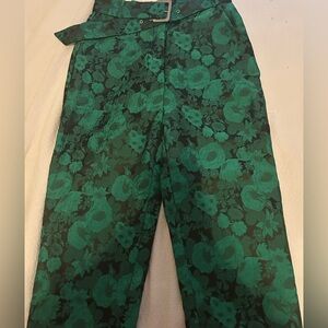 Vici Dark Green Floral Pants